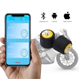 Motorcycle TPMS Bluetooth Tire Pressure Sensor Real Time Tyre Pressure Monitoring System Security Alarm for IOS Android