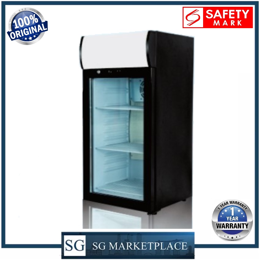 FujiTech SC80L Bar Top Fridge. Mini Bar Top Glass Door Chiller. Safety