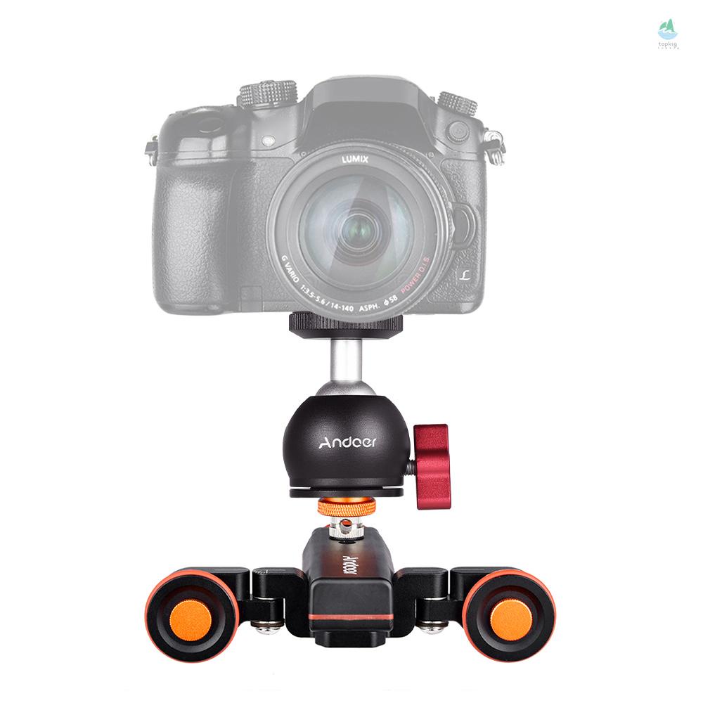 Andoer L4 PRO Motorized Camera Video Dolly with Scale Indication Electric Track Slider Wireless Remote Control 3 Speed Adjustable Mini Slider Skater for DSLR Camera Smartphone + Mi