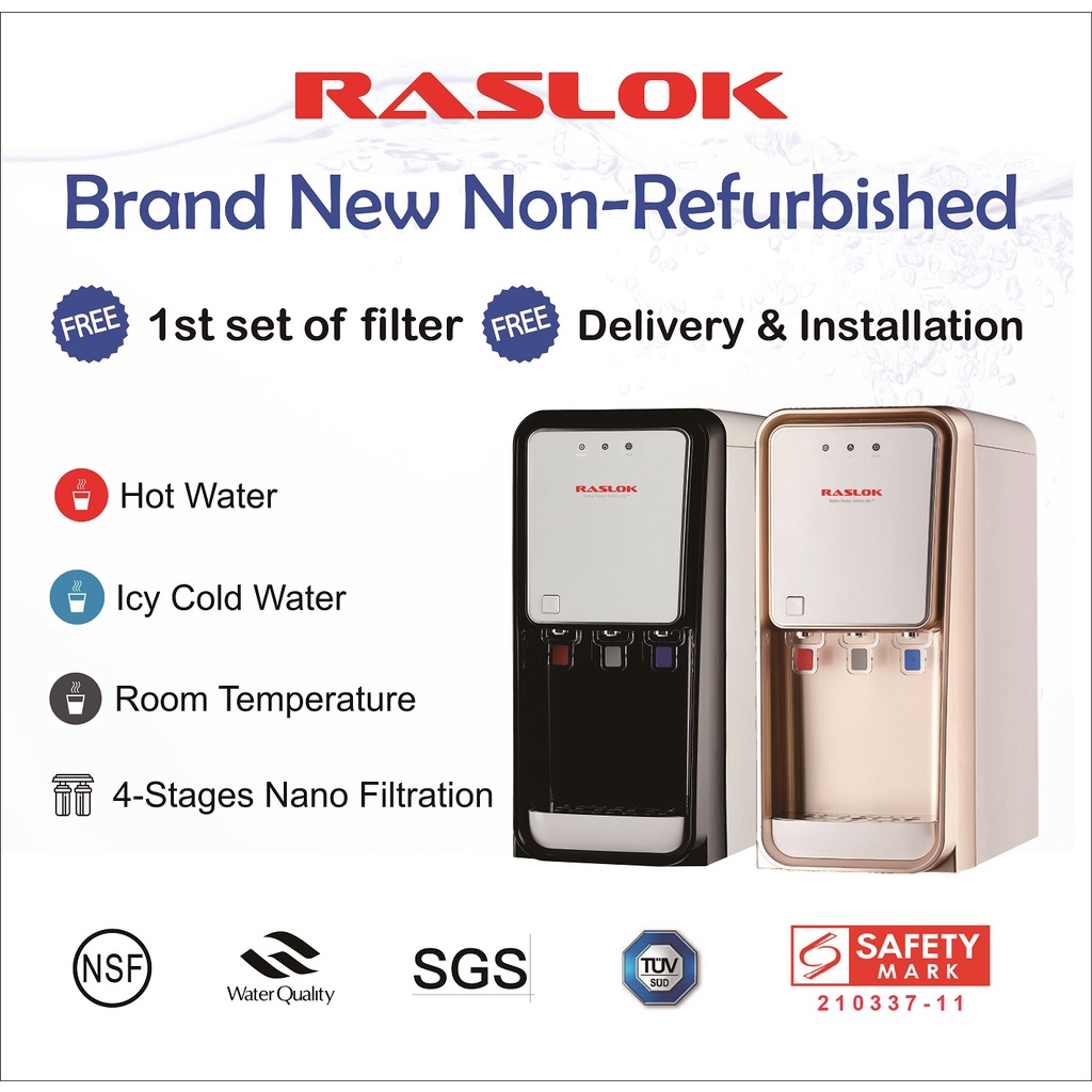 RASLOK Water Dispenser with Filters Water Purifier Hot and Cold