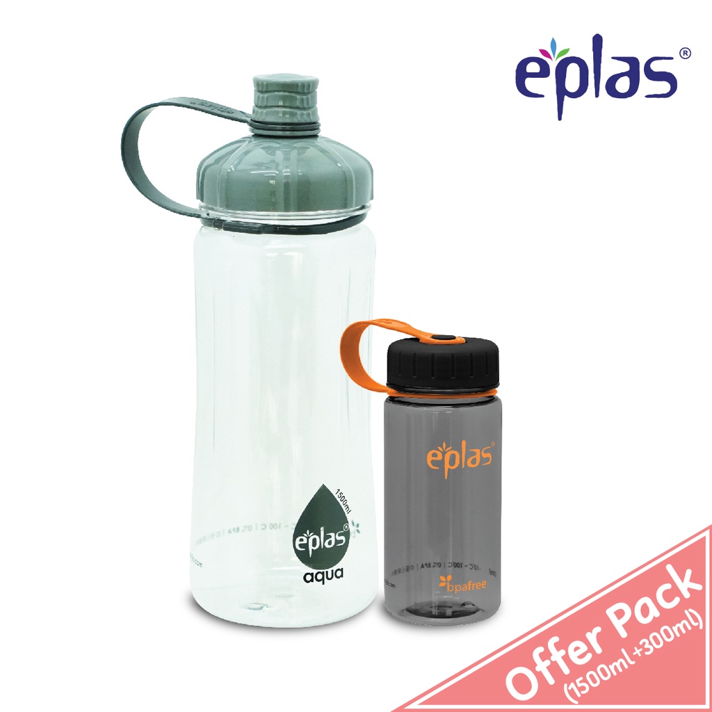 Eplas Egxt1500Bpa Egp300Bpa Offer Pack 2 In 1 Water Bottle Set 1500
