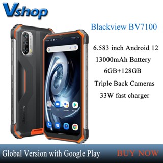 Global Version Blackview BV7100 Rugged Phone 6GB 128GB 13000mAh Andriod 12 Octa Core Mobile Phone 6.58'' Waterproof Cell Phone