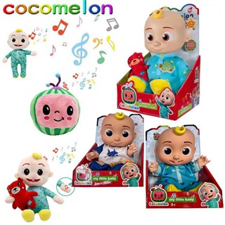 Kawaii Cocomeloned Music Plush Toy Cartoon Cocomeloned JJ Bear Can Sing Stuffed Doll Watermelon Anime Plushie Toys for Kids 