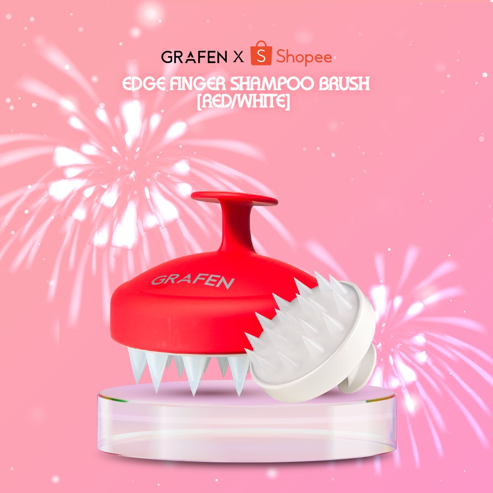 [GRAFEN] Edge Finger (Red/White) [Scalp Massager Brush, Improves Blood ...