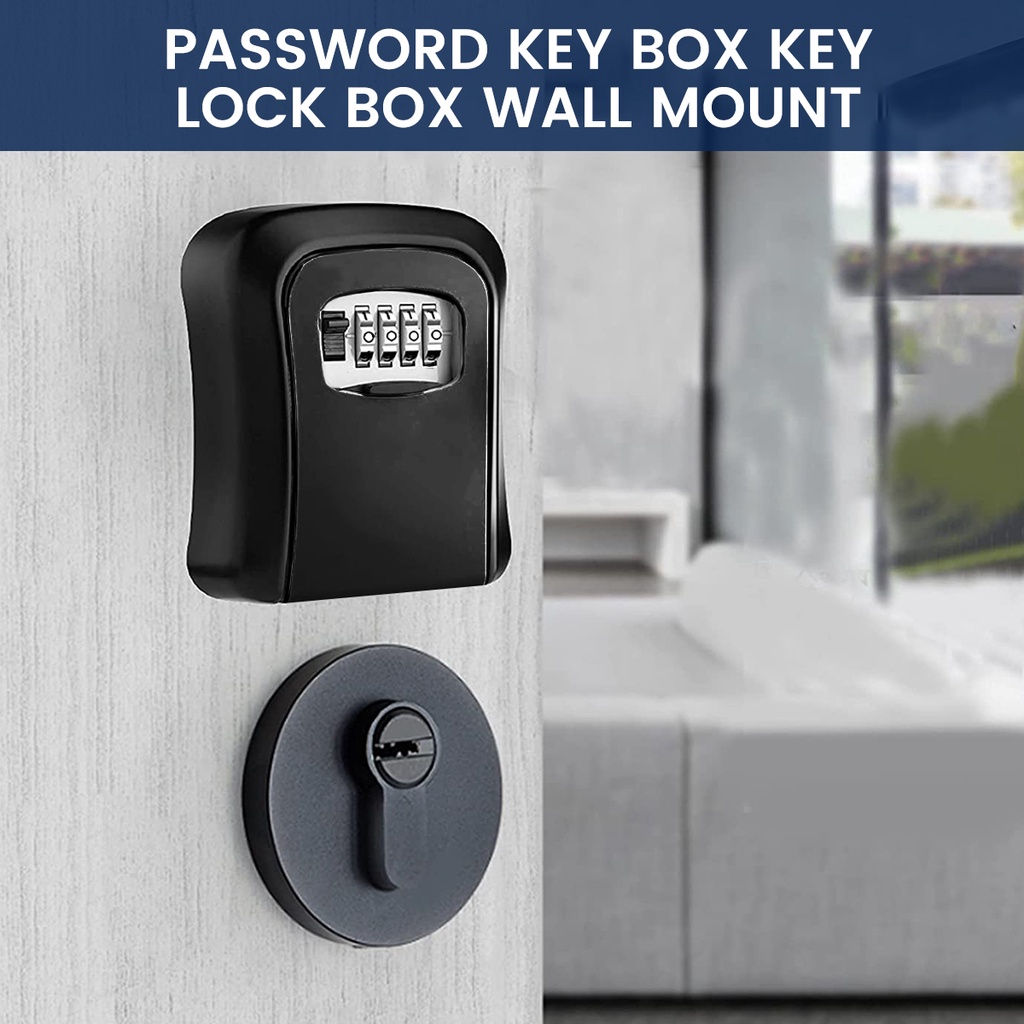 Wall Mount Key Safe Box Numbering Lock Key Storage Lock Box 4 Digits