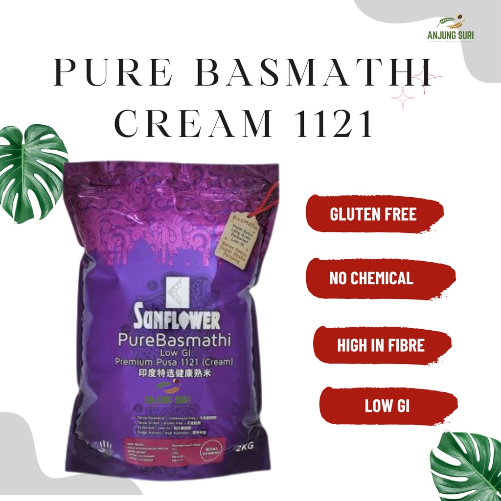 Sunflower Pure Basmathi Rice Premium Pusa 1121 Beras Basmati Low GI