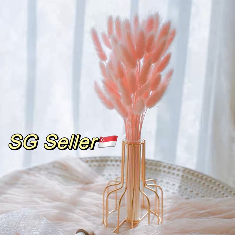 [SG Seller] Golden finished Metal Vase for Preserved Flowers Shopee Singapore