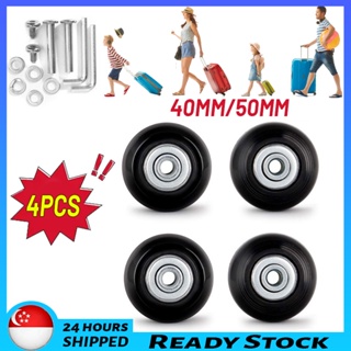🇸🇬 [READY STOCK] 4 Sets Luggage Wheels Luggage Suitcase Replacement Wheels Repair OD 40mm/50mm Axles Deluxe PU wheel