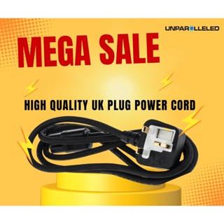 High quality 3 Pin UK Plug Power Cord Cable, 2m(Support Computer Power Supply, Monitor, Television)
