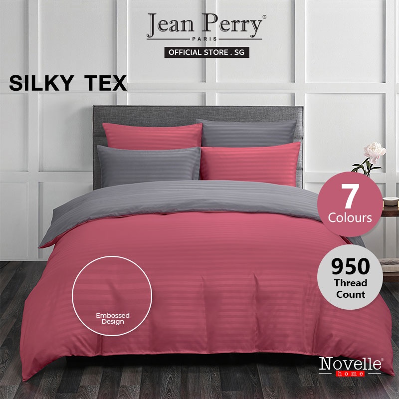 new-arrival-novelle-950-tc-silky-tex-embossed-satin-bedsheet-set-i