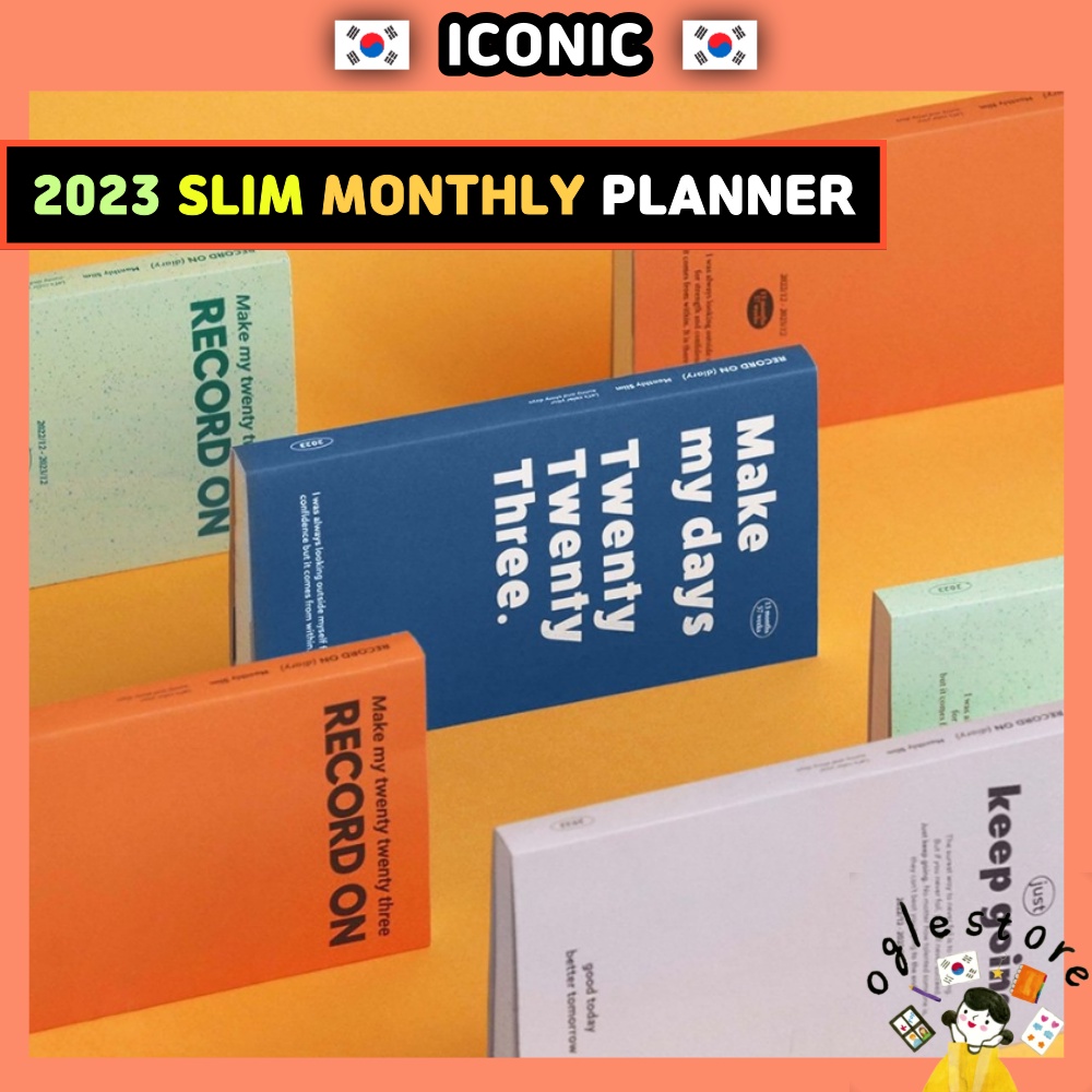 2023 Slim Monthly Planner 2023 Compact Size PVC Cover 120gsm Paper
