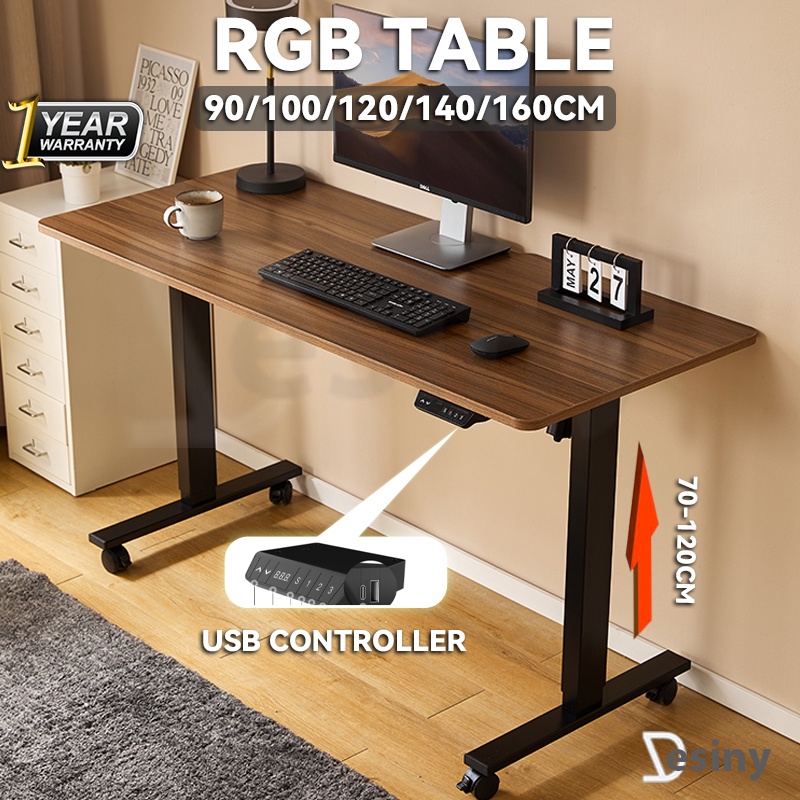 Desiny 90/100CM Standing Desk USB Electrc Height Adjustable Table Small