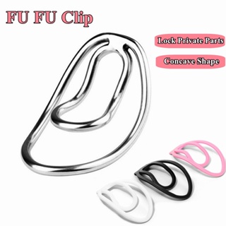 Stainless Steel/Plastic with the Fufu Clip Chastity Device Cage for Men