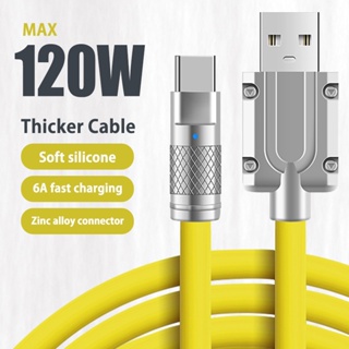 120W Type C Cable 6A Super Fast Charging Cable Liquid Silicone For iPhone xiaomi USB C Bold 6.0 Data Line