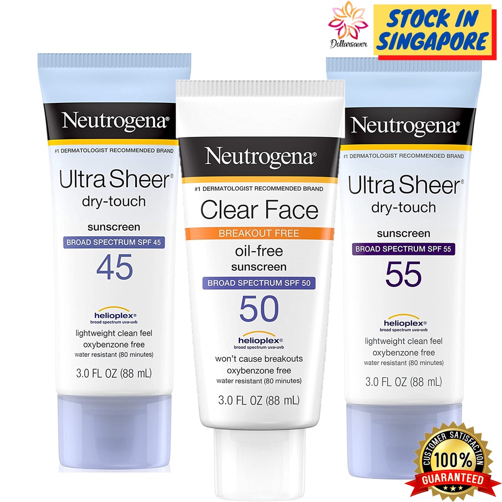Neutrogena Sunscreen Ultra Sheer Sunscreen Lotion SPF 55 / Clear Face