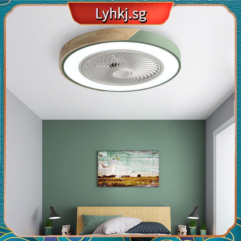 Lyhkj Nordic Bedroom Ceiling Fan Lamp Makaron Restaurant Study Ultra Quiet  Invisible Household Integrated Bedroom Ceiling Fan Lamp 2XNK | Shopee  Singapore