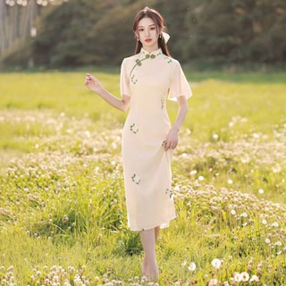 Image of thu nhỏ 2022 New Style Cheongsam dress Improved Tea Women Summer Young High-End Embroidered Fresh Elegant Everyday #1