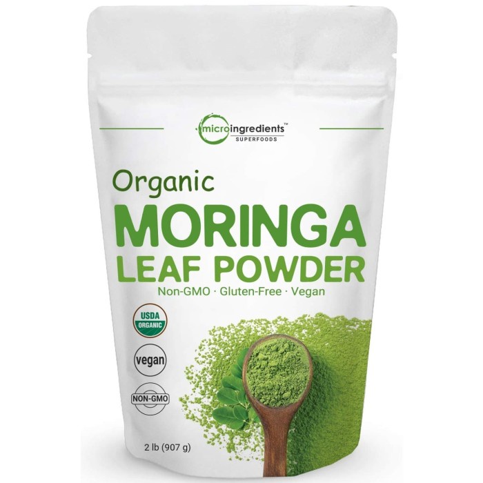 MICRO INGREDIENTS Organic Vegan Moringa Leaf Powder, 2 lb (907 g ...