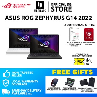[SAME DAY/MS OFFICE] 2022 ASUS ROG Zephyrus G14 Gaming Laptop - AMD Ryzen 7 6800HS | RX6800S | 14 WUXGA 144hz | W11 | 2Y