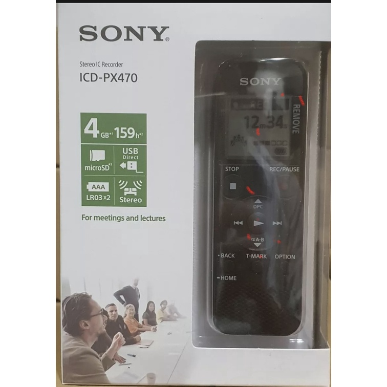 Sony ICDPX470 Digital Voice Recorder, Black, 4GB Shopee Singapore