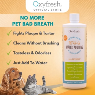 Oxyfresh Pet Water Additive - Add To Cat Water Fountain - Cat Toothpaste, Dog Toothpaste | Ubat Gigi Kucing (473ml)