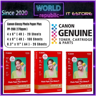 Canon PP-208 Photo Paper Plus Glossy II - 100% Genuine Original - High quality photo paper - 270g/m2 - Ultra-glossy