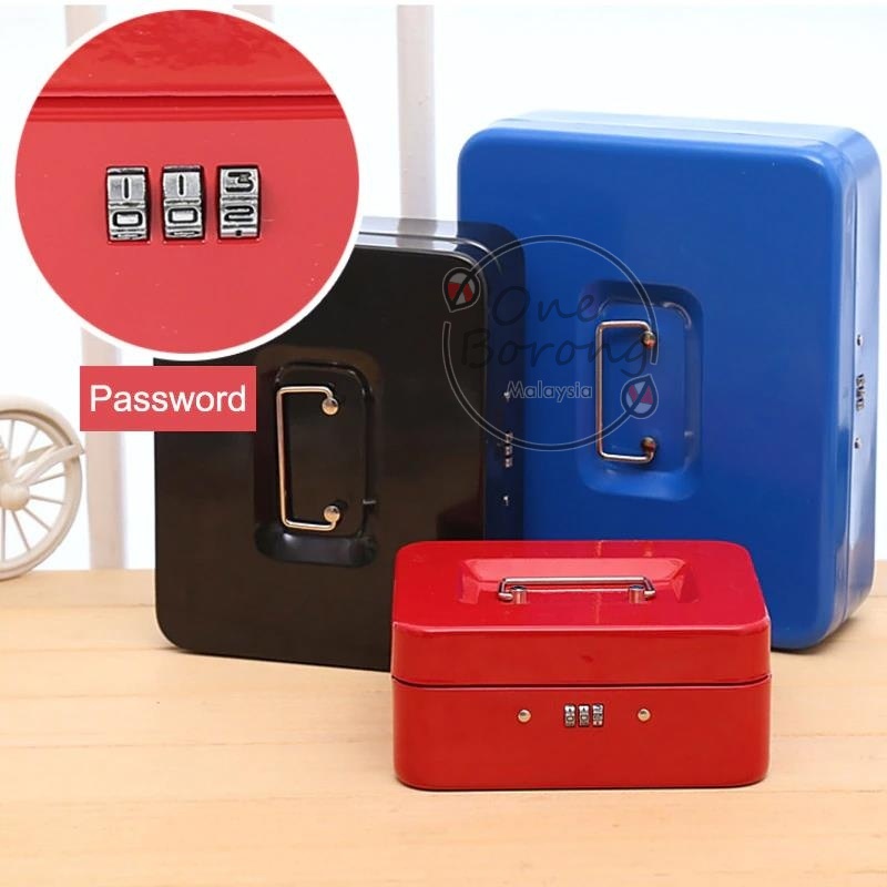 Portable Petty Cash Money Key Box Safe Digit Password Combination Lock