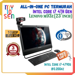 Lenovo ThinkCentre M93z 23” Fullhd AIO PC Desktop Core i7 4th Gen 8GB DDR3 HDD/SSD Win 10 Office All In One Komputer