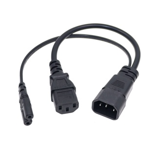 Power Y Type Splitter Adapter Cable, IEC 320 C14 Male to C13 and C7 Figure 8 Female Short Cord for Computer host display