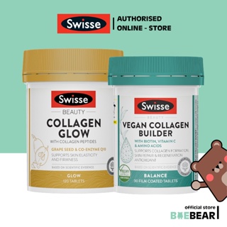 Swisse Beauty Collagen Glow With Collagen Peptides 60/120cap | Vegan Collagen Builder | Vegan Multivitamins [BaeBear.sg]