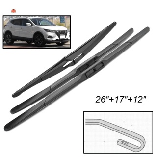 Car Front and Rear Wiper Strip Windshield Windscreen Front Window Car Accessories for Nissan Qashqai J11 2013 - 2020