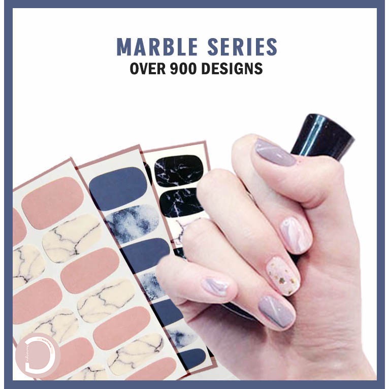 💖[SG] 900 Design 🎀 Fake Nail Stickers / False Nails Art Sticker / Manicure  Stick Press On Wrap - Marble | Dearestyle | Shopee Singapore