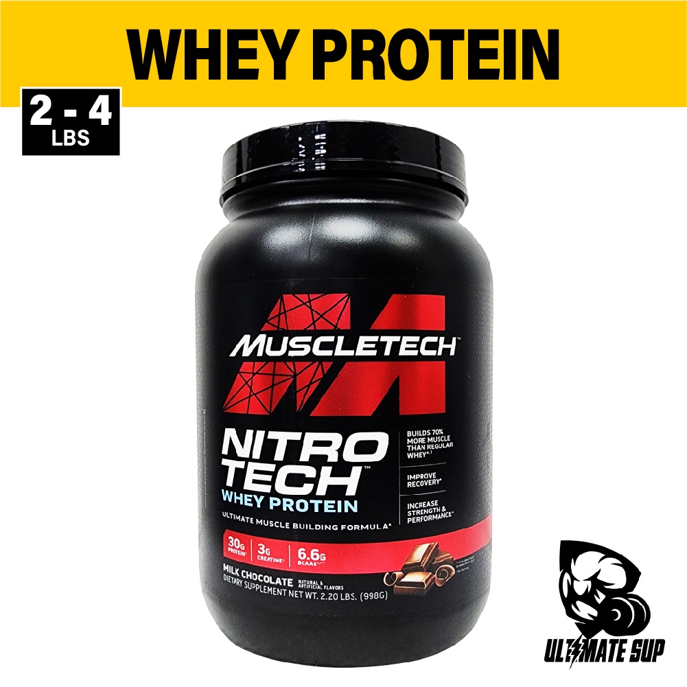 Muscletech, Nitro Tech, Whey Protein Peptides & Isolate Primary Source, 2lbs/4lbs/10lbs Shopee