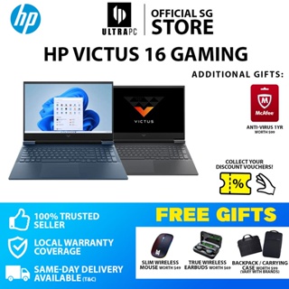 [SAME DAY/GIFTS] HP Victus 16 Avail in Silver / Blue Gaming Laptop- Ryzen 7 6800H | RTX3050 | 16.1 FHD 144hz | W11 | 2Y