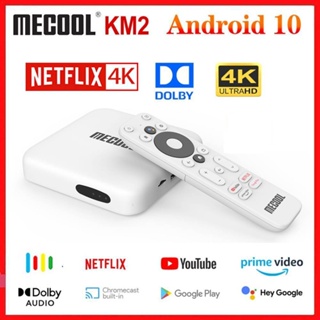 Mecool km2 google certified netflix 4k tv box android 10.0 media player android 10 atv bt 2t2r dual wifi dolby audio video prime