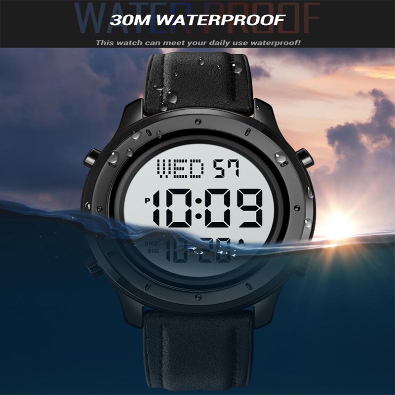 Skmei Men's Digital Sports Watch Fashion LED Light Countdown Multifunction Waterproof Wristwatch Original Brand Military Dual Time