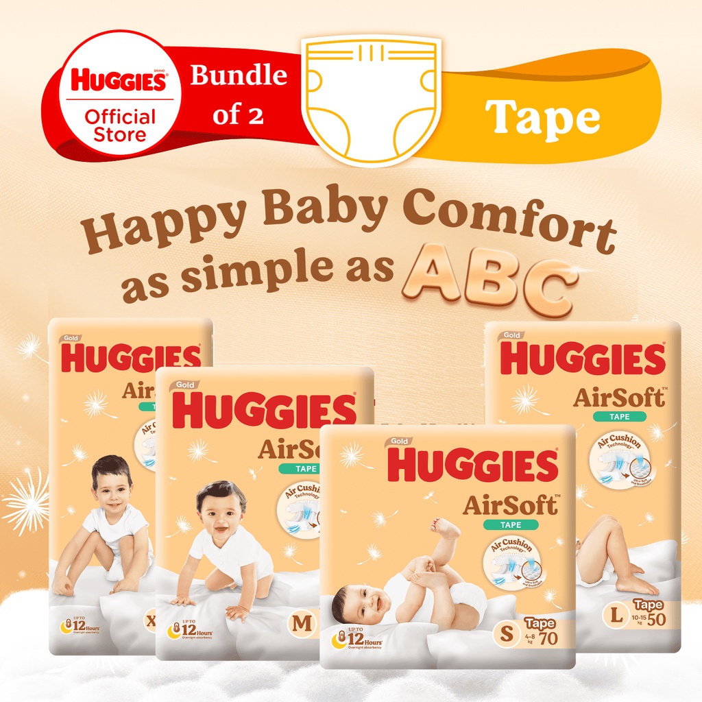 [Bundle of 2] Huggies Airsoft Diapers SXL Shopee Singapore