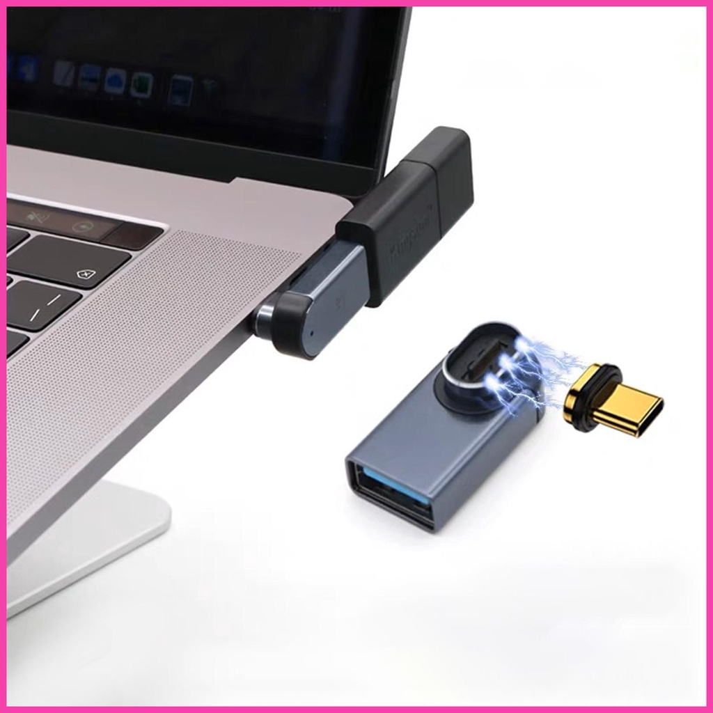 USB Magnetic Adapter Middle Bend Magnetic Type C Connector Automatic ...