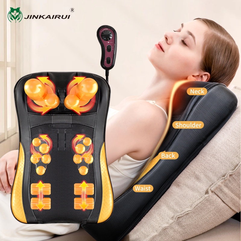 Jinkairui Neck Back Massager Kneading Heating Wasit Massage Machine 6 Heads Hand Control Body 8882