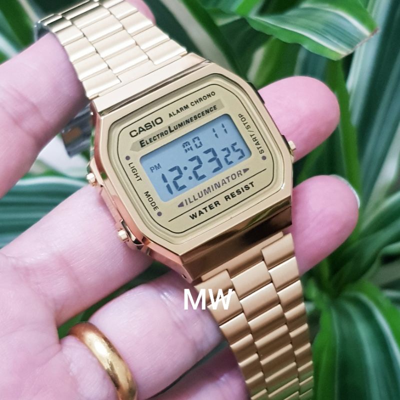 Casio A168 A168WG-9W Vintage Retro Gold Tone Man Ladies Girls Unisex ...