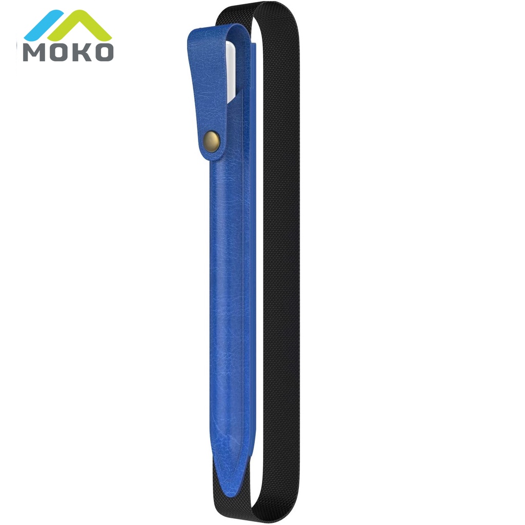 MoKo Pencil Holder Case Fit for Apple Pencil 2nd Gen, PU Leather Pouch Sleeve with Elastic Band, Compatible with iPad Air 4 2020, iPad Pro 11/12.9 2020, iPad Pro 11/12.9 2018