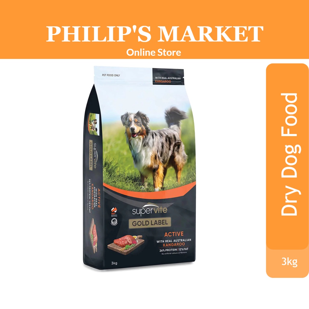 Supervite Gold Label Active Kangaroo Dog Food 3kg Shopee Singapore