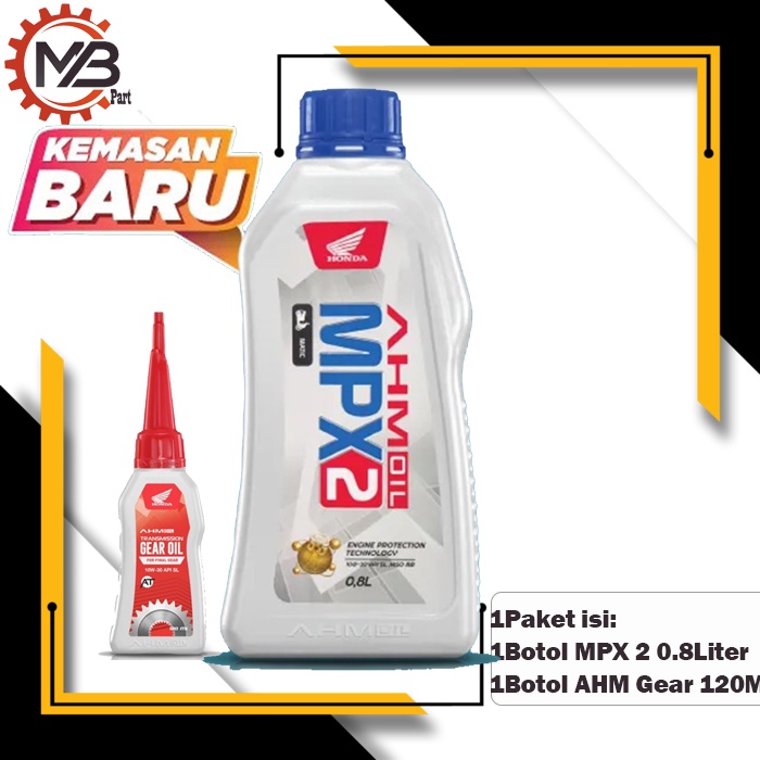 Paket Oli Matic Motor MPX 2 & Ahm Gear Package MPX 2 0.8L & Gardan AHM 120 ml