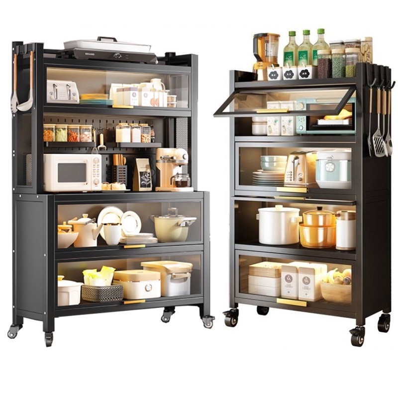 Kitchen With Wheels Multilayer Storage Multifunctional
