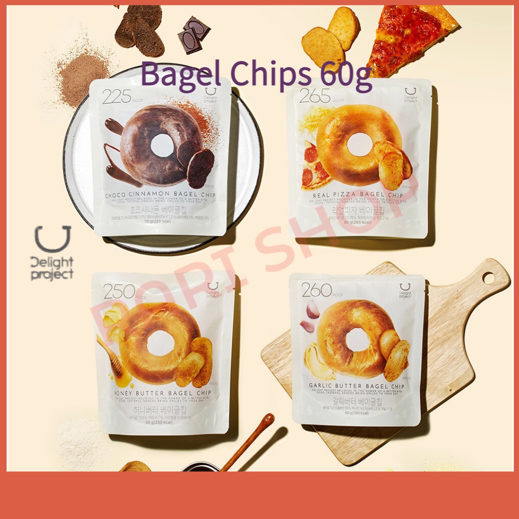 [Olive Young] Bagel Chips 60g l Garlic Butter l Honey Butter l Real