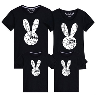 Image of thu nhỏ 2023 Rabbit Year Tee Chinese New Year Clothes Rabbit T Shirt CNY T-shirt Couple Shirt Family Set Tops Women Men Boy Girl New Year Clothes 兔年 亲子装 春节 全家福 本命年 T恤 #2
