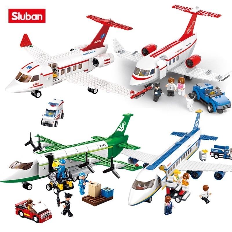 Sluban City Aeroplane Aviation Airport Building Blocks Creative Airbus