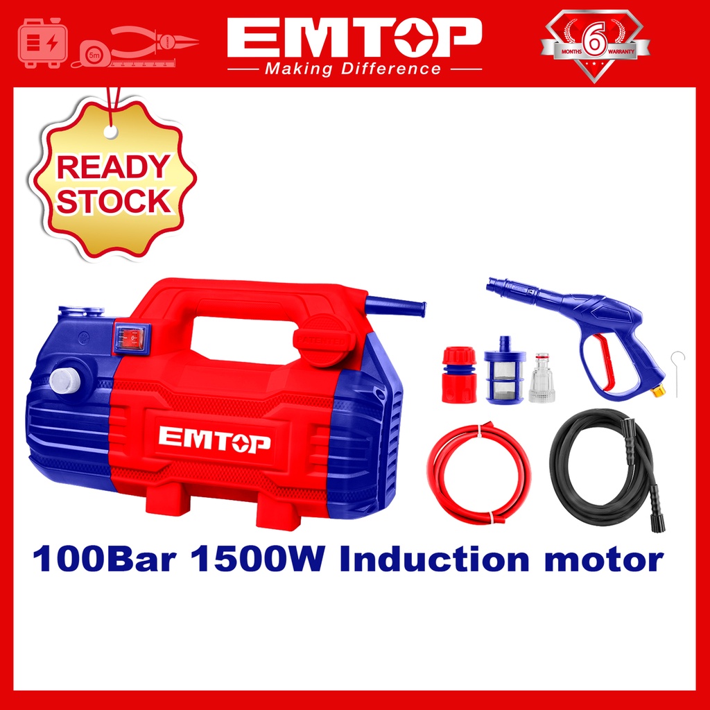 Emtop W High Pressure Washer With Set Water Spray Gun Pcs Soap Bottle And M High