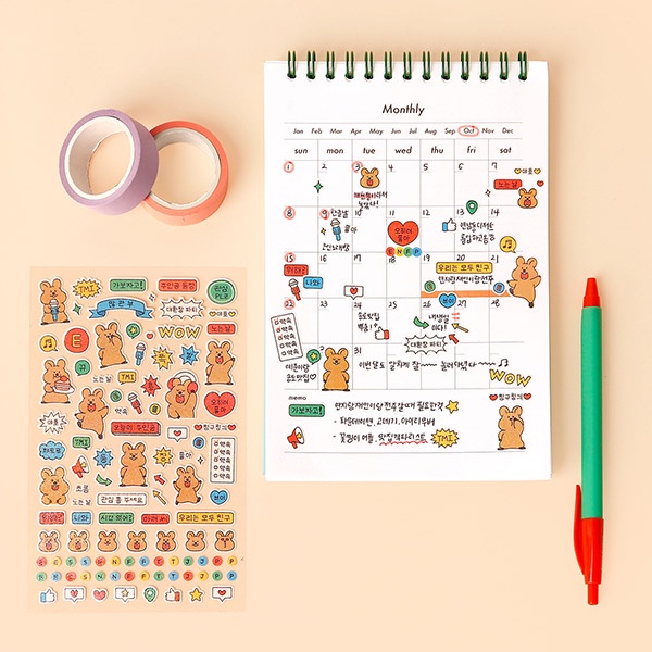 [daiso Korea] New Deco Mbti Sticker Toploader Deco Sticker Korea Cute