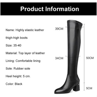 Image of thu nhỏ High-stretch leather thigh-high boots #7